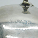 Georgian Sterling Silver Paw Foot Salt Cellar Bristol Blue Lined 1782 London