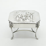 Edwardian Sterling Silver Ornate Pedestal Seven Ring Box 1904 London W. Comyns