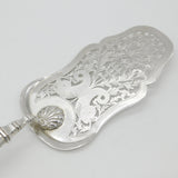 Victorian Austrian Ornate .817 Grade Silver Fish Slice c1860 Antique Vienna