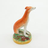 19th Century Staffordshire Seated Greyhound Figure Antique c1840