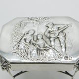 Edwardian Sterling Silver Ornate Pedestal Seven Ring Box 1904 London W. Comyns