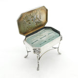 Edwardian Sterling Silver Ornate Pedestal Seven Ring Box 1904 London W. Comyns