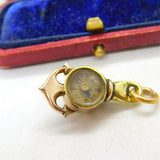 Victorian 9ct Gold Cabochon Moonstone Anchor Form Compass Fob Pendant c1850