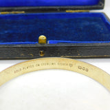 Sterling Silver Gilt Large Serpent Snake Form Bangle Bracelet Vintage 1975