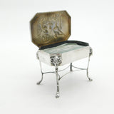 Edwardian Sterling Silver Ornate Pedestal Seven Ring Box 1904 London W. Comyns