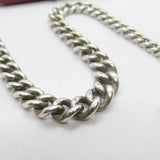 Edwardian Sterling Silver Graduating Albert Watch Chain 1907 London with T-bar