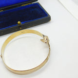 Sterling Silver Gilt Large Serpent Snake Form Bangle Bracelet Vintage 1975