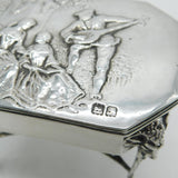 Edwardian Sterling Silver Ornate Pedestal Seven Ring Box 1904 London W. Comyns