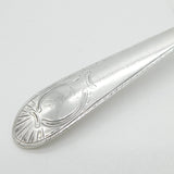 Irish George III Sterling Silver Feathered Serving Spoon Antique 1786 Dublin