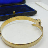 Sterling Silver Gilt Large Serpent Snake Form Bangle Bracelet Vintage 1975