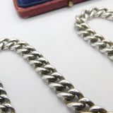 Edwardian Sterling Silver Graduating Albert Watch Chain 1907 London with T-bar