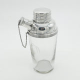 Victorian Silver Plated Etched Glass Cocktail Shaker Cockerel c1900 Sheffield
