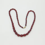 Graduating Barrel Cherry Amber Bakelite Bead Necklace Antique Art Deco c1920