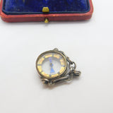 Edwardian Sterling Silver Working Compass Fob Pendant 1905 Birmingham