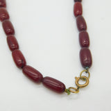 Graduating Barrel Cherry Amber Bakelite Bead Necklace Antique Art Deco c1920