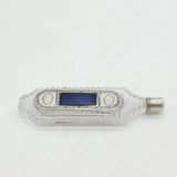 George III Sterling Silver, Cut Glass & Enamel Scent Bottle with Patch Box c1760