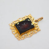 George IV 15ct Yellow Gold Carved Red Agate Cameo Pendant Antique c1830