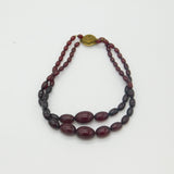 Art Deco Cherry Amber Bakelite Graduating Beaded Necklace Gilt Clasp c1920