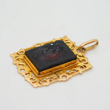 George IV 15ct Yellow Gold Carved Red Agate Cameo Pendant Antique c1830