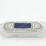 George III Sterling Silver, Cut Glass & Enamel Scent Bottle with Patch Box c1760