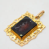George IV 15ct Yellow Gold Carved Red Agate Cameo Pendant Antique c1830