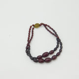Art Deco Cherry Amber Bakelite Graduating Beaded Necklace Gilt Clasp c1920