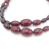 Art Deco Cherry Amber Bakelite Graduating Beaded Necklace Gilt Clasp c1920