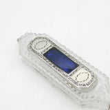 George III Sterling Silver, Cut Glass & Enamel Scent Bottle with Patch Box c1760