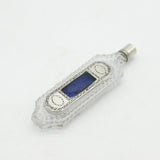 George III Sterling Silver, Cut Glass & Enamel Scent Bottle with Patch Box c1760