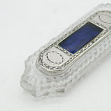 George III Sterling Silver, Cut Glass & Enamel Scent Bottle with Patch Box c1760