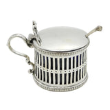 Early-Victorian Sterling Silver Pierced Mustard Pot Antique 1849 Sheffield