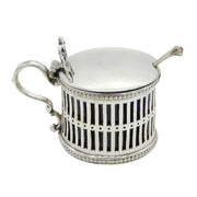 Early-Victorian Sterling Silver Pierced Mustard Pot Antique 1849 Sheffield