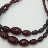 Art Deco Cherry Amber Bakelite Graduating Beaded Necklace Gilt Clasp c1920