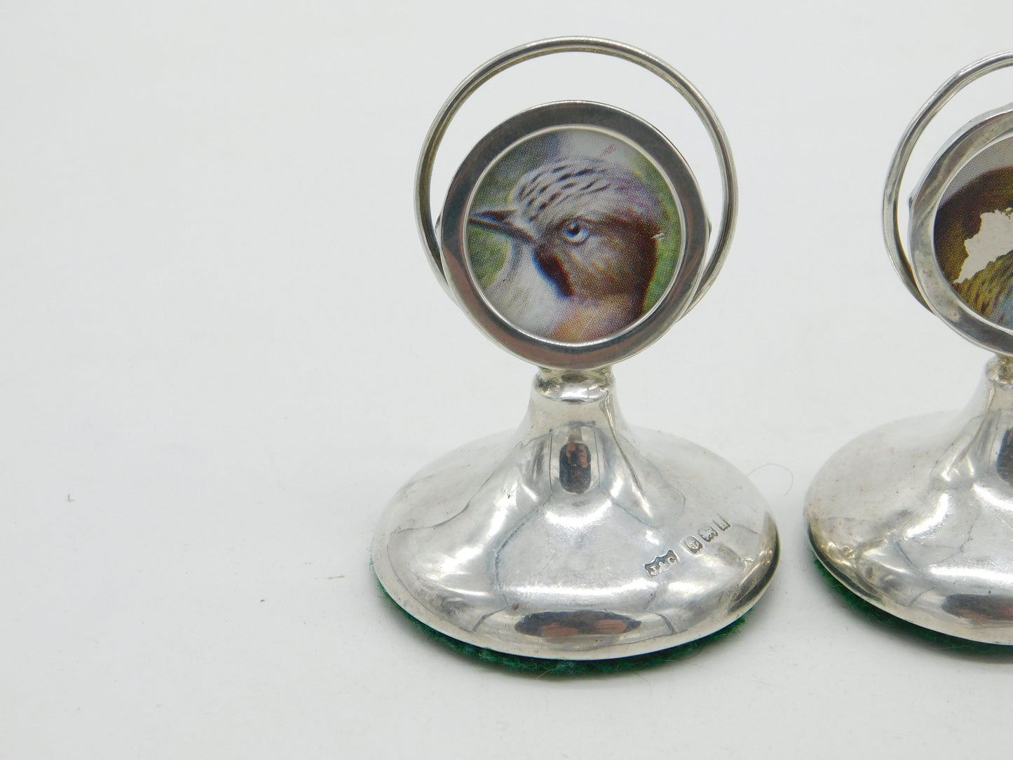 Edwardian Sterling Silver Pair of Place or Menu Settings 1907 Birmingham Antique