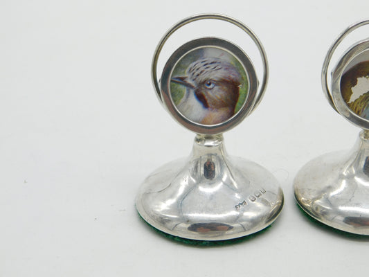 Edwardian Sterling Silver Pair of Place or Menu Settings 1907 Birmingham Antique