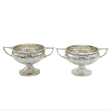A.E Jones Arts & Crafts Planished Pair of Sterling Silver Trophies Antique 1928 Birmingham
