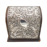 Edwardian Large Sterling Silver Mounted Desk Tidy Stand Antique 1902 Birmingham