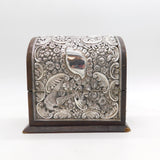 Edwardian Large Sterling Silver Mounted Desk Tidy Stand Antique 1902 Birmingham