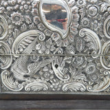 Edwardian Large Sterling Silver Mounted Desk Tidy Stand Antique 1902 Birmingham