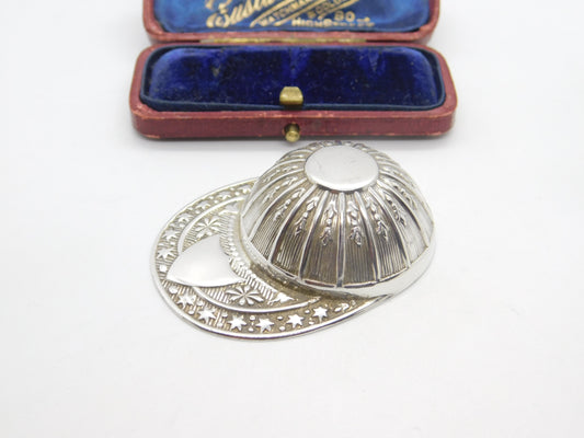 Sterling Silver Jockey Riding Hat Tea Caddy Spoon 1981 Sheffield Vintage