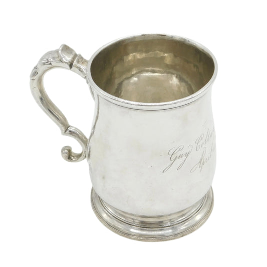 Newcastle George II Sterling Silver Baluster Half-Pint Tankard Antique 1743