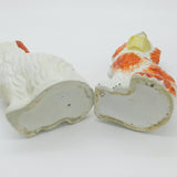 Victorian Pair of Staffordshire Pottery Spaniels Flower Baskets Antique c1860