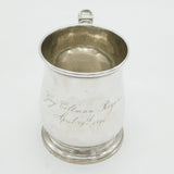 Newcastle George II Sterling Silver Baluster Half-Pint Tankard Antique 1743