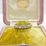 9ct White Gold & Spinel Set Full Eternity Ring Vintage c1970 Size L UK