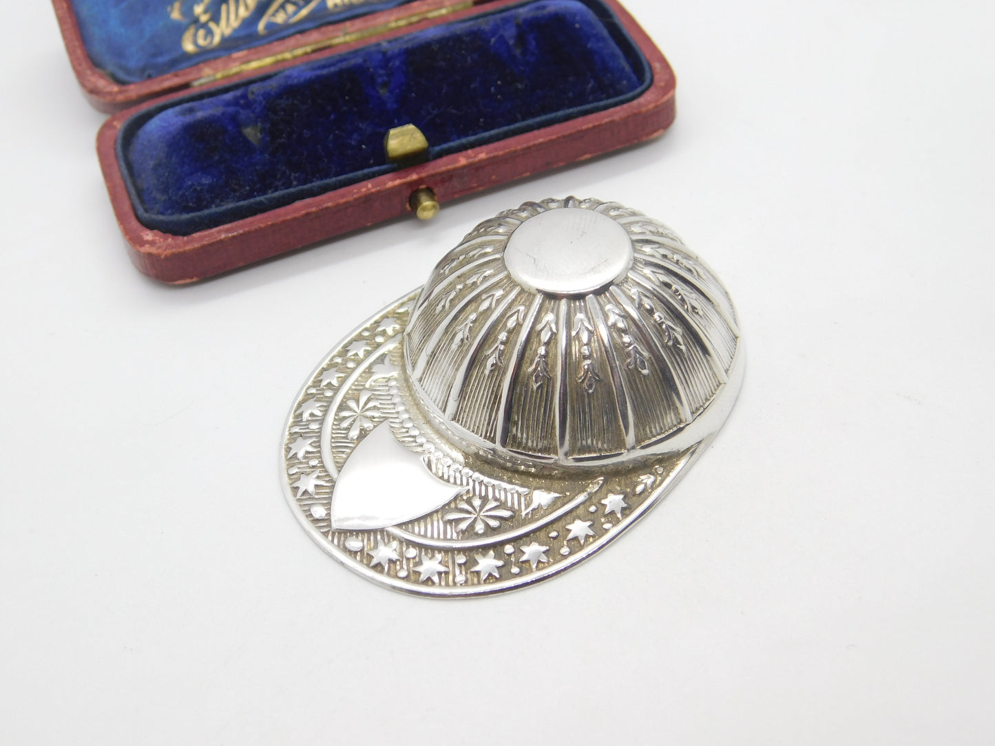 Sterling Silver Jockey Riding Hat Tea Caddy Spoon 1981 Sheffield Vintage