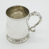 Newcastle George II Sterling Silver Baluster Half-Pint Tankard Antique 1743