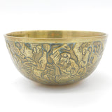 Chinese Late Ming Dynasty Bronze Rice Bowl Scholar & Warrior Pattern Xuande Mark