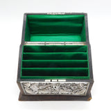 Edwardian Large Sterling Silver Mounted Desk Tidy Stand Antique 1902 Birmingham