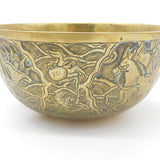 Chinese Late Ming Dynasty Bronze Rice Bowl Scholar & Warrior Pattern Xuande Mark