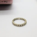 9ct White Gold & Spinel Set Full Eternity Ring Vintage c1970 Size L UK